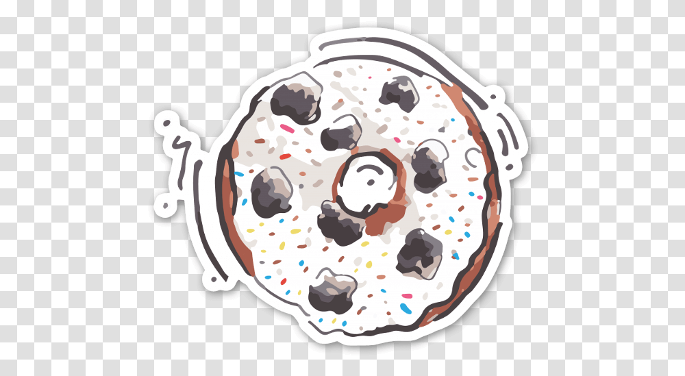 Donut Sticker Ice Cream Cone, Dessert, Food, Icing, Cake Transparent Png