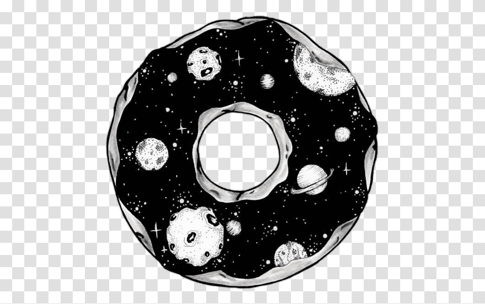 Donuts Galaxy Planet Blackandwhite Tumblr Donut Planet Black And White, Soccer Ball, Football, Team Sport, Sports Transparent Png