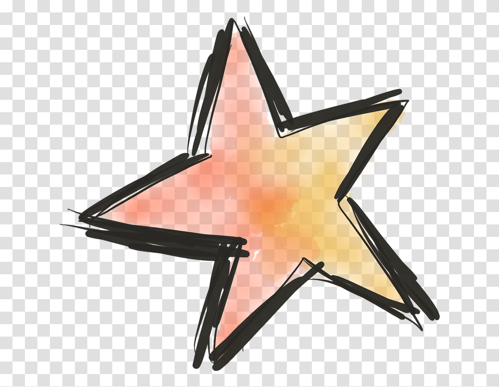 Doodle Drawn Star, Star Symbol, Airplane, Aircraft Transparent Png