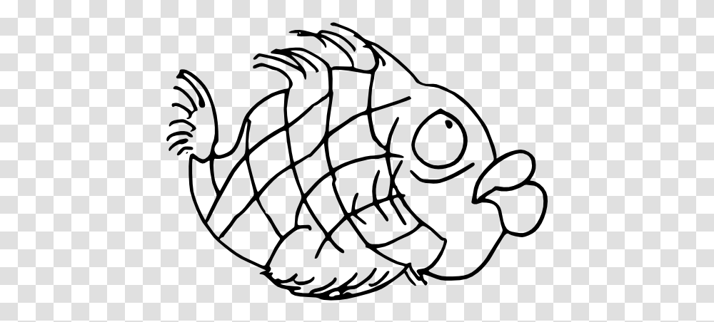 Doodle Fish Black White Line Art 555px Fathers Day Coloring Pages Fish, Gray Transparent Png