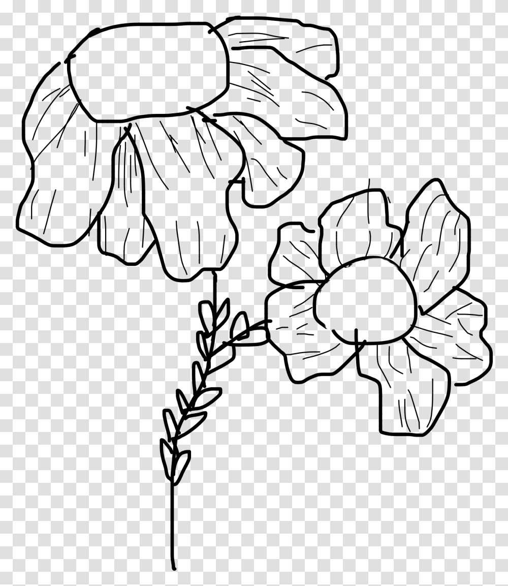 Doodle Flower Flowerdoodle Daisy Daisydrawing, Gray, World Of Warcraft Transparent Png