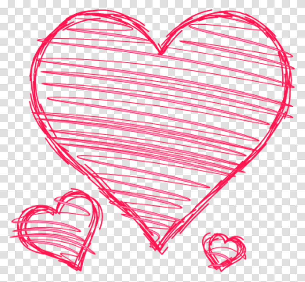 Doodle Hearts Pink Red Handdrawn Pen Drawn Scribble Hand Drawn Hearts Clipart, Rug, Light Transparent Png