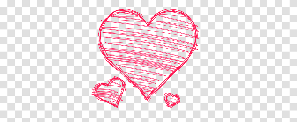 Doodle Hearts Pink Red Handdrawn Pen Drawn Scribble Lov, Rug, Cushion Transparent Png