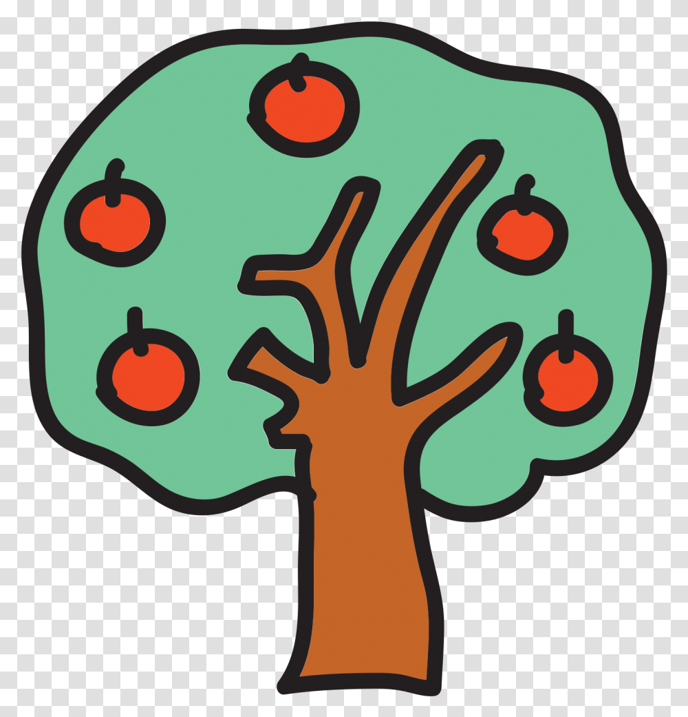 Doodle Icon Apple Tree Cartoon, Face, Plant, Anther, Outdoors Transparent Png