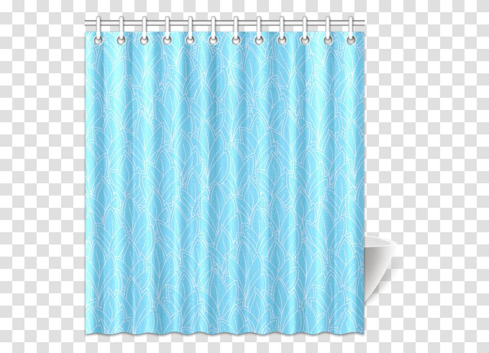Doodle Leaf Pattern Bright Blue Amp White Shower Curtain Window Valance, Rug, Paper Transparent Png