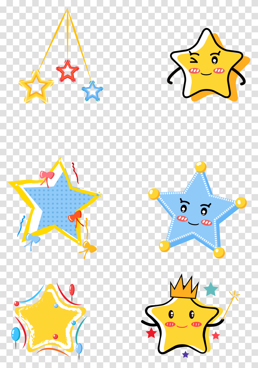 Doodle Stars Pentagram Stars Cute Pointed Star Cute Vector Art, Star Symbol Transparent Png