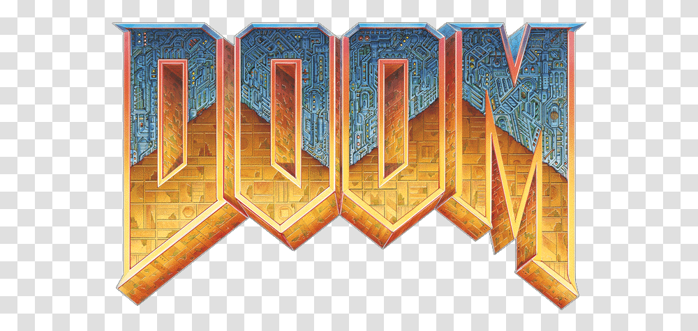 Doom 1993 Logo, Tabletop, Wood, Pattern, Bronze Transparent Png