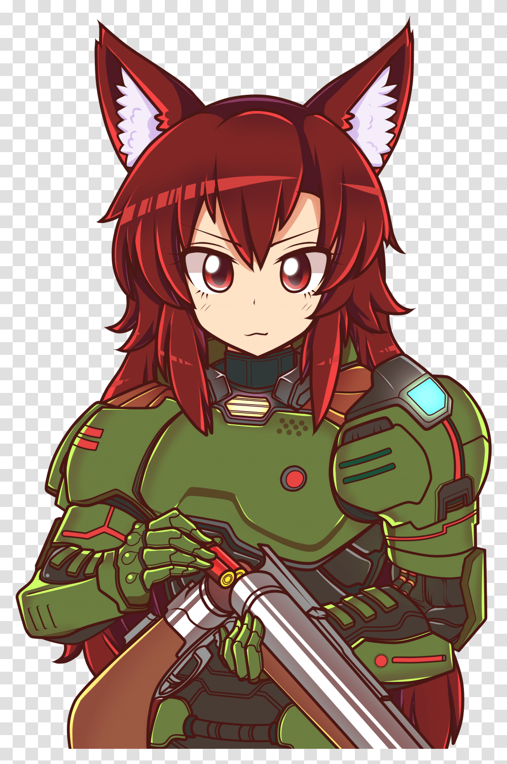 Doom Doomguy Doomguy As An Anime Girl, Comics, Book, Manga, Graphics Transparent Png