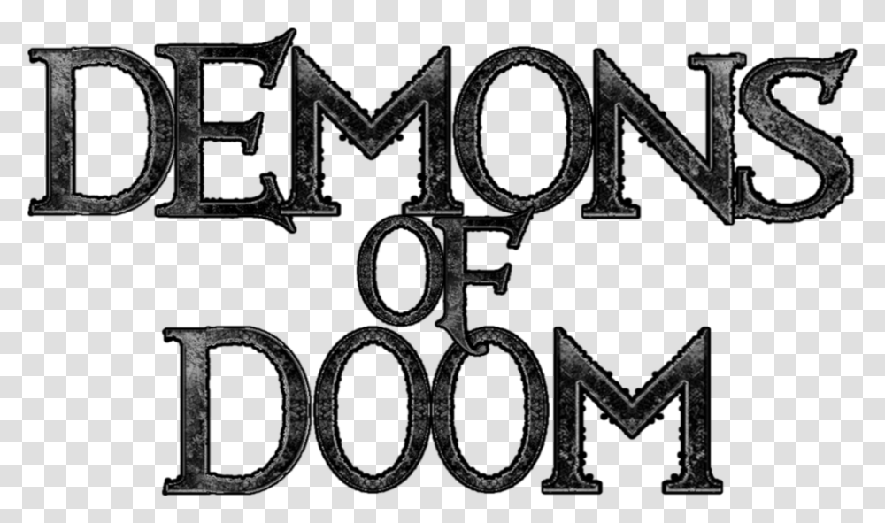 Doom Logo Black And White, Alphabet, Word, Number Transparent Png
