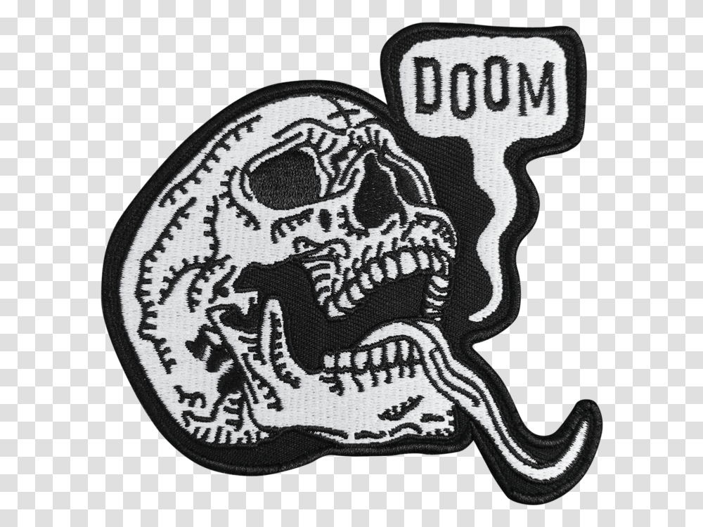 Doom Skull Patch, Label, Logo Transparent Png