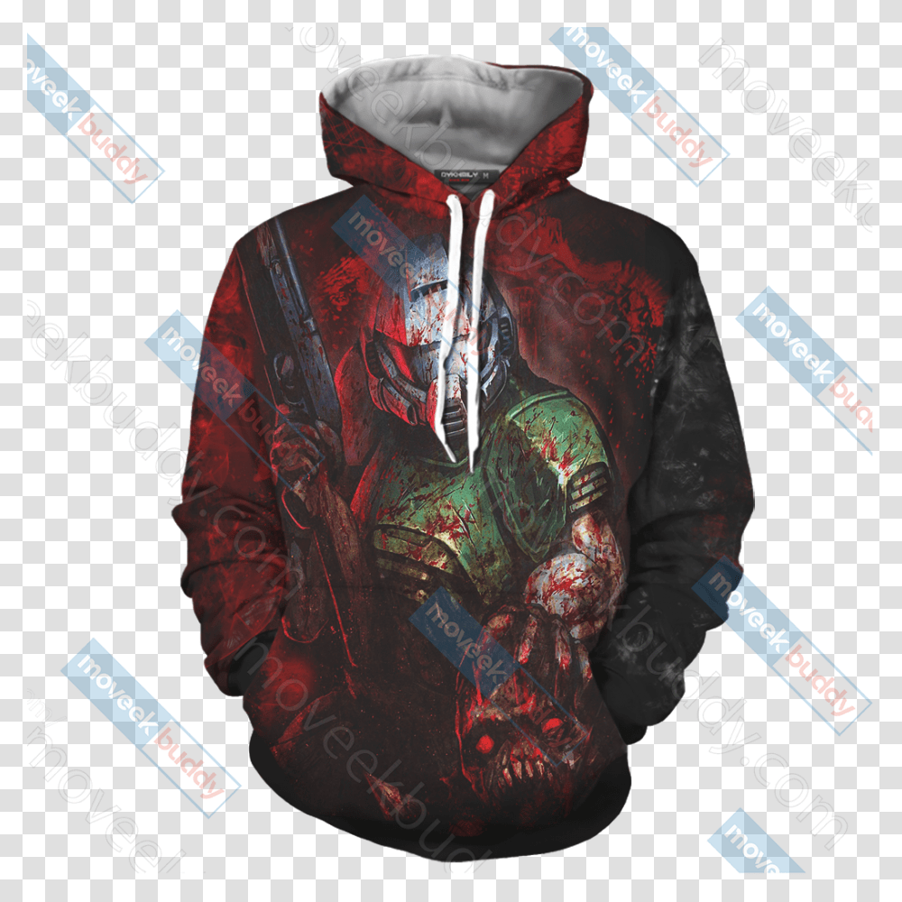 Doomguy Unisex 3d Hoodie Pink Dragon Ball Z Hoodie, Apparel, Sweatshirt, Sweater Transparent Png