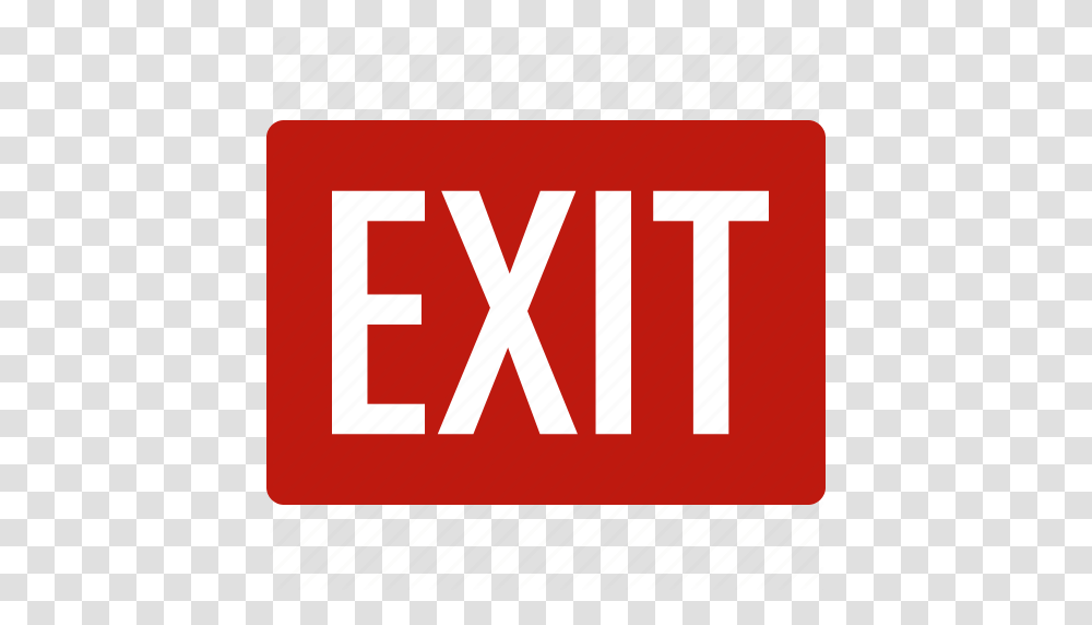 Door Emergency Exit Leave Out Red Sign Icon, Label, Word, First Aid Transparent Png