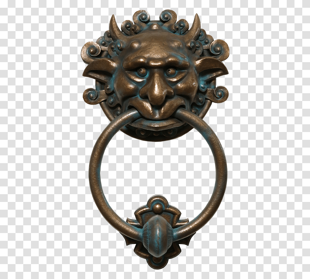 Door Knocker Labyrinth Knocker, Handle, Bronze, Head, Sculpture Transparent Png