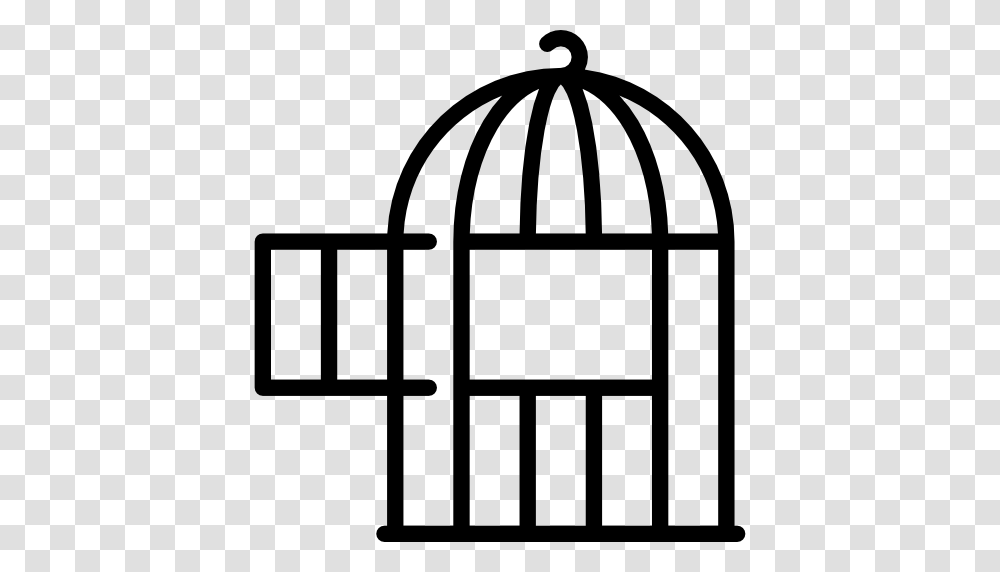 Door Open Bird Cage Metaphor Icon, Stencil, Architecture, Building, Prison Transparent Png