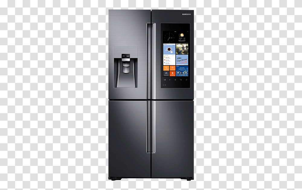 Door Refrigerator With Tv, Appliance, Mobile Phone, Electronics, Cell Phone Transparent Png