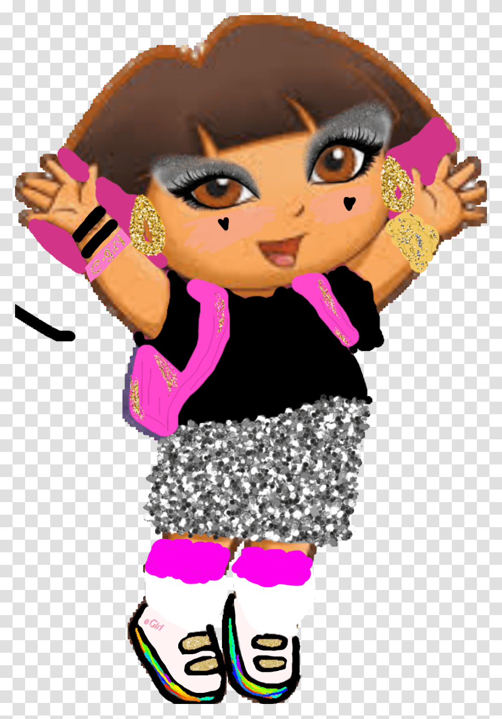 Dora Clipart E Girl Cartoon Characters, Person, Human, Apparel Transparent Png
