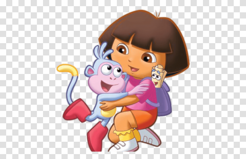 Dora The Explorer With Boots Dora And Boots Hug, Toy, Performer, Crowd Transparent Png