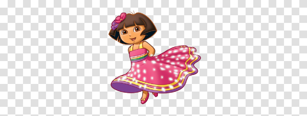 Dora Wearing Red Polka Dot Dress Dora Birthday Party, Toy, Figurine, Doll Transparent Png
