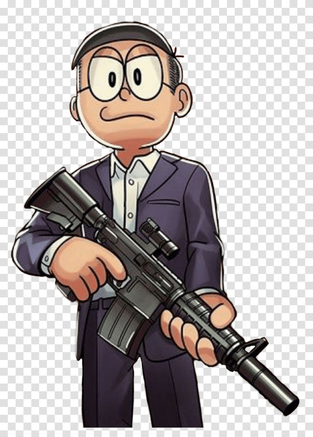 Doraemon Gta Download Nobita Nobi With Gun, Weapon, Weaponry, Person, Human Transparent Png