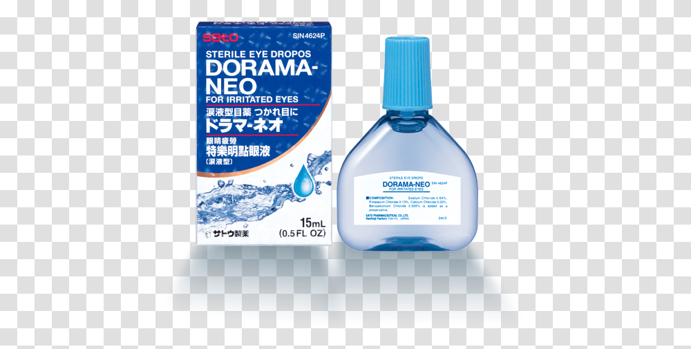 Dorama Neo Eye Drops, Label, Bottle, Cosmetics Transparent Png