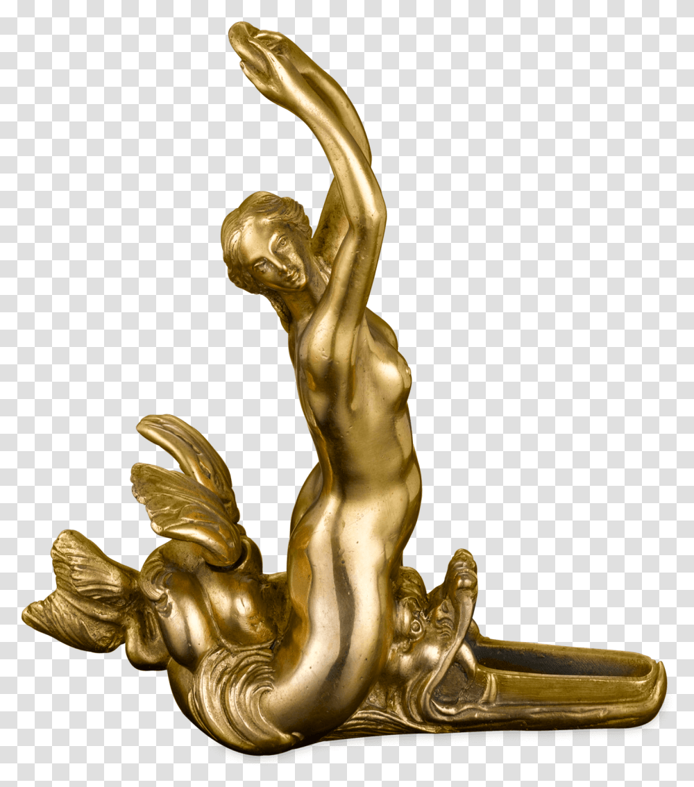 Dore Bronze Siren Figure Siren Sculpture, Sink Faucet, Gold, Trophy, Brass Section Transparent Png