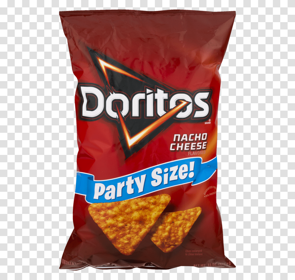 Doritos Nacho Cheese Party Size, Food, Bread, Snack, Sweets Transparent Png