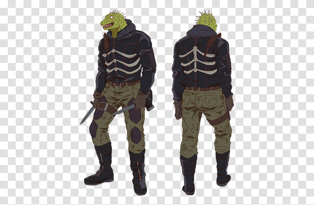 Dorohedoro Tv Anime Character Cayman Dorohedoro, Clothing, Person, Sweater, Military Uniform Transparent Png