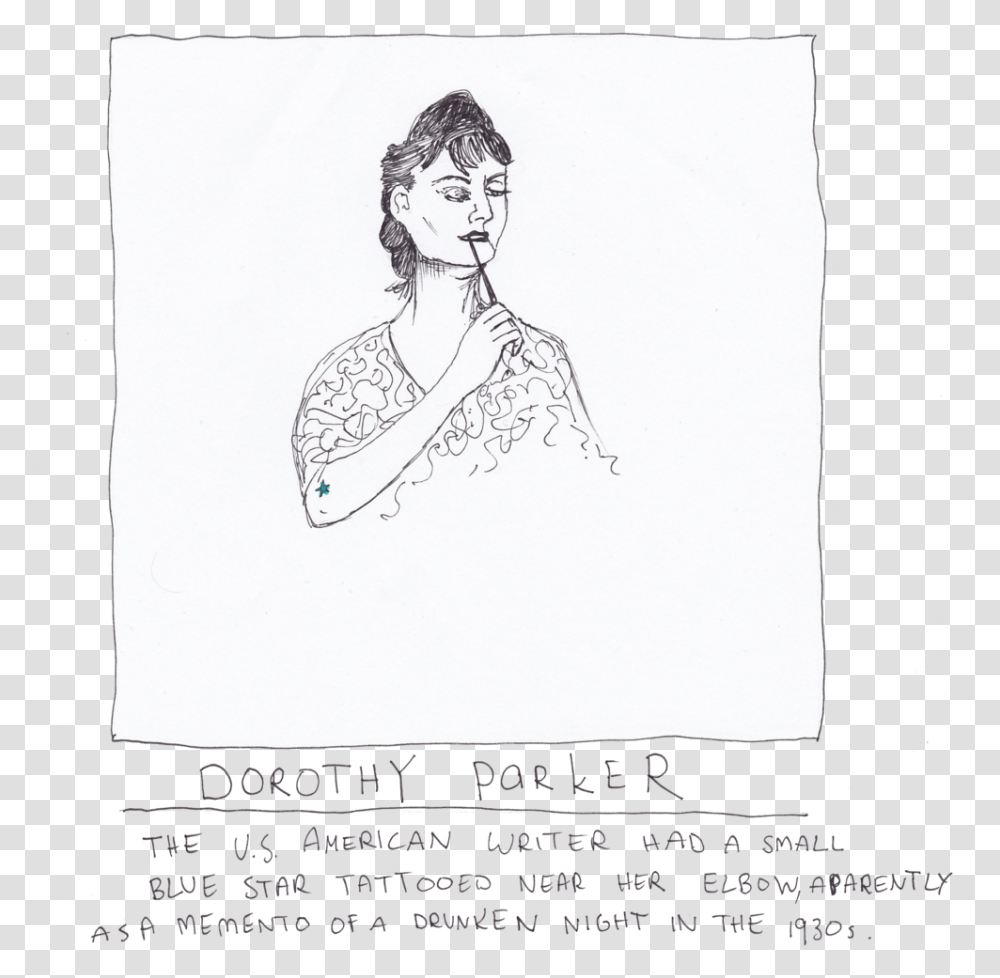 Dorothy Parker Bck Sketch, Poster, Advertisement, Drawing Transparent Png
