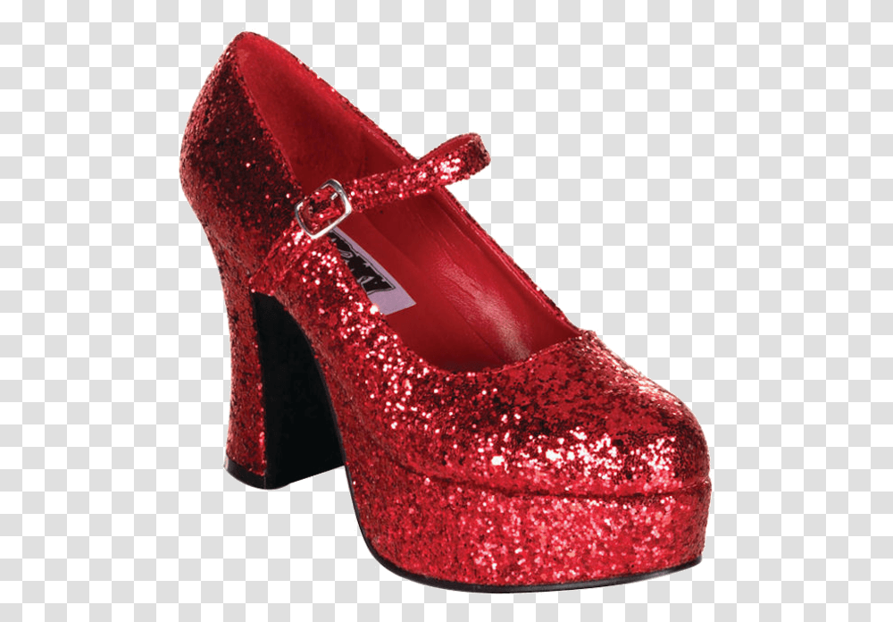 Dorothy Shoes Red Glitter Shoes Uk, Apparel, Footwear, High Heel Transparent Png