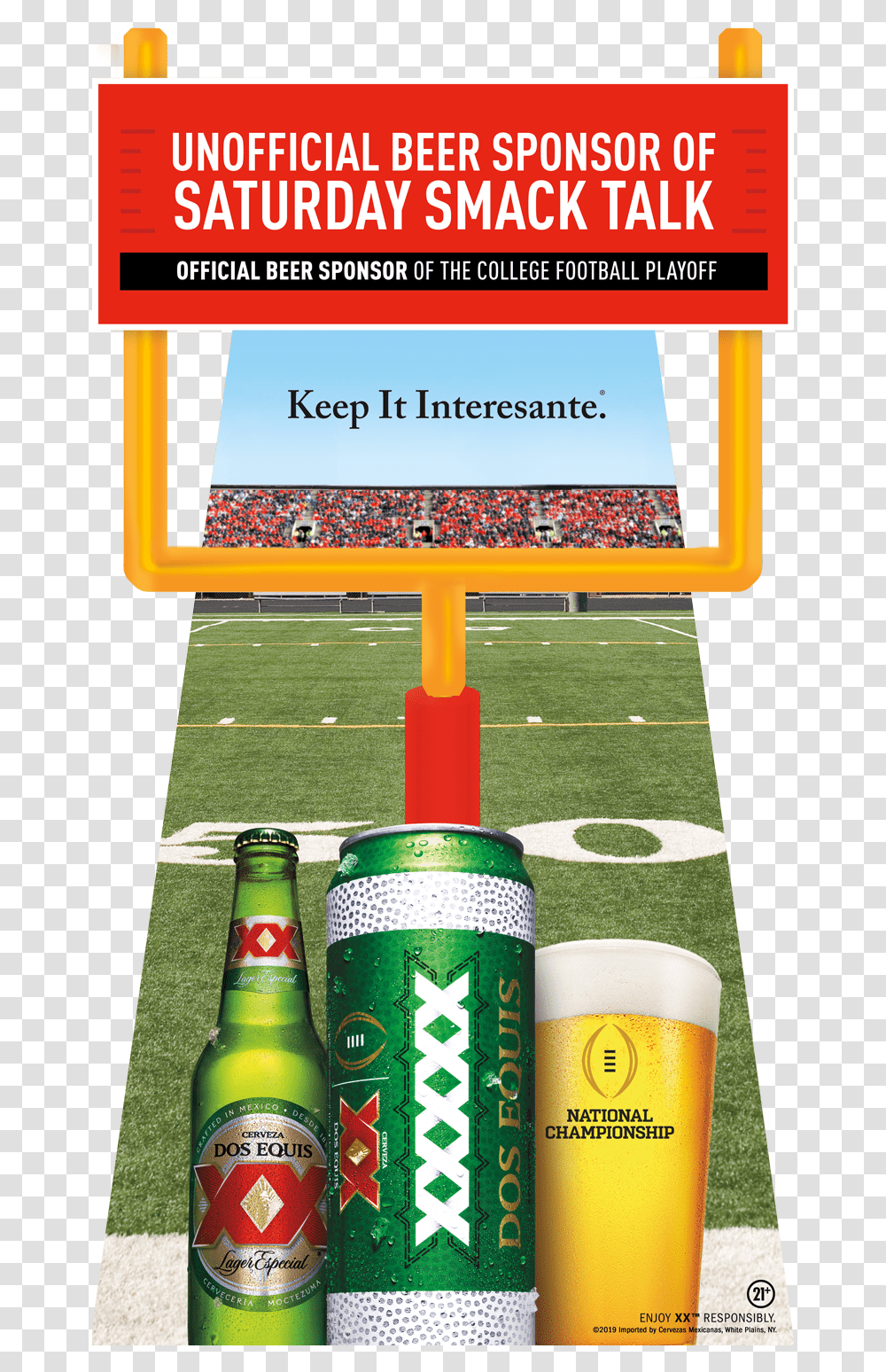 Dos Equis College Football - Allison Babin Logo, Beer, Alcohol, Beverage, Field Transparent Png