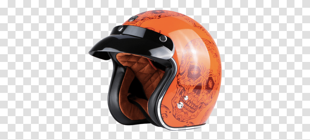 Dot Certified Retro Motorcycle Helmets Scooter Helmet Orange, Clothing, Apparel, Crash Helmet, Batting Helmet Transparent Png