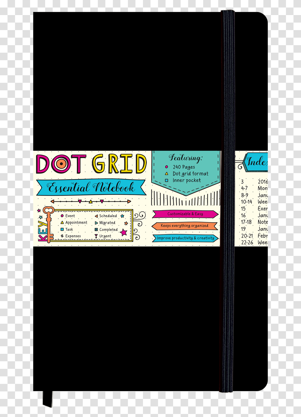 Dot Grid Essential Notebook, Label, Paper, Ticket Transparent Png
