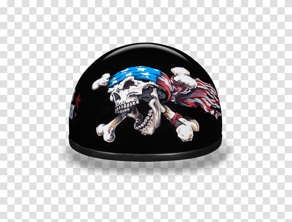 Dot Motorcycle Half Helmet With Patriot Skull, Apparel, Crash Helmet, Hardhat Transparent Png