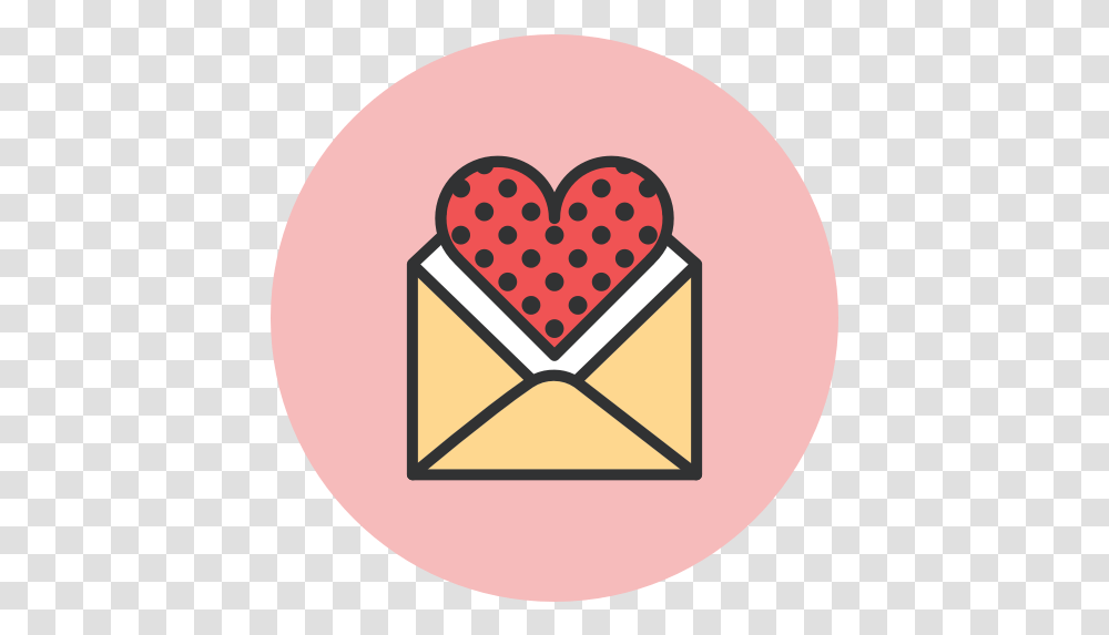 Dots Heart Mail Romance Valentines Icon Draw An Open Envelope, Greeting Card Transparent Png