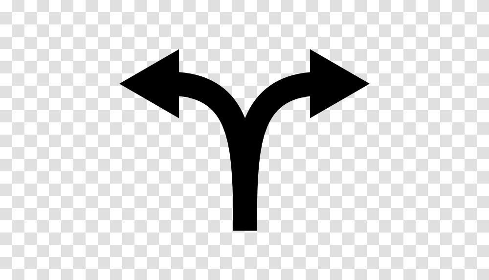Double Arrow Bifurcation To Both Sides, Axe, Tool, Stencil Transparent Png