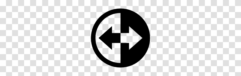 Double Arrow Circular Signal Half Black And White Pngicoicns, Road Sign, First Aid Transparent Png