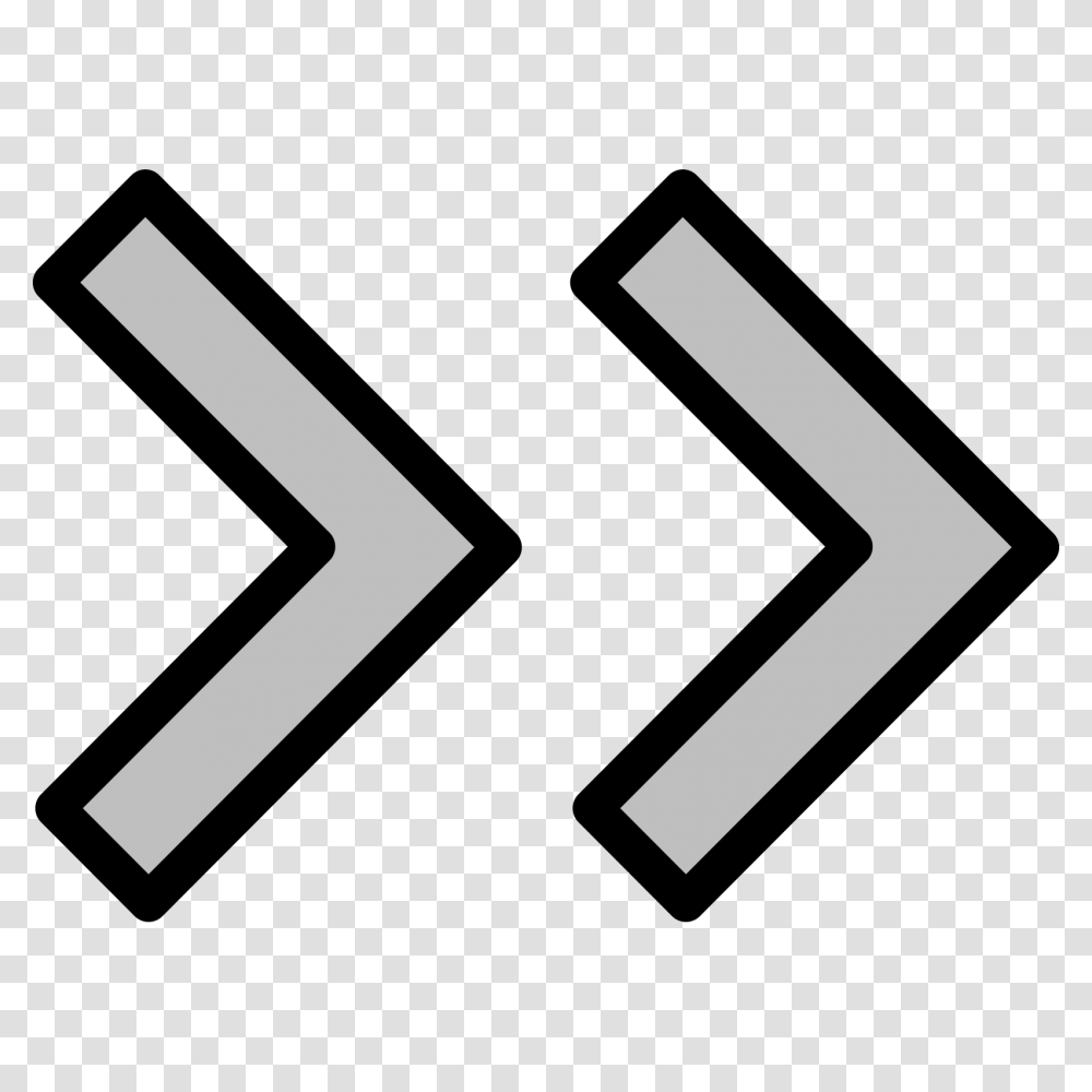 Double Arrow Clip Art Double Right Arrow Symbol, Text, Number, Alphabet, Stencil Transparent Png