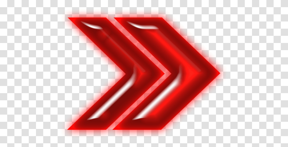 Double Arrow Neon Red Right Sign, Logo, Trademark Transparent Png