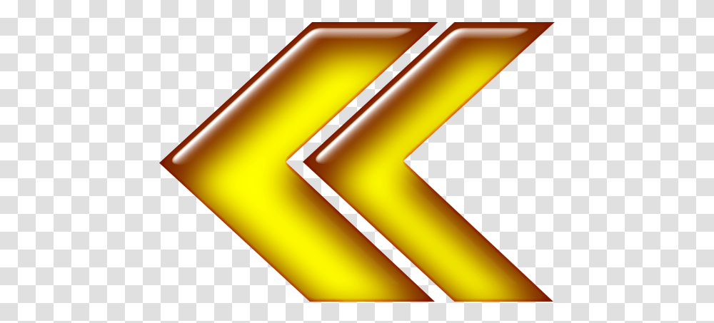 Double Arrow Yellow Left Yellow Left Arrow, Triangle, Alphabet Transparent Png