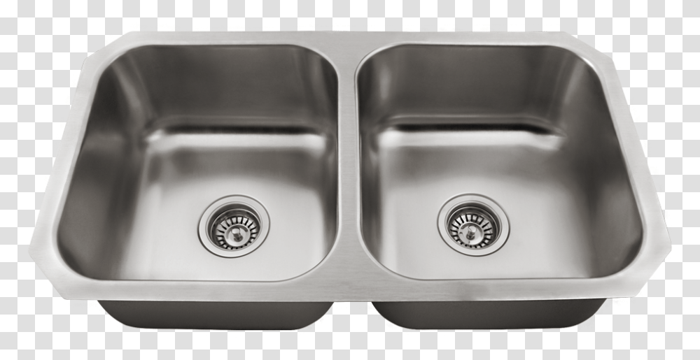 Double Bowl Stainless Steel Sink Sink, Double Sink, Drain Transparent Png