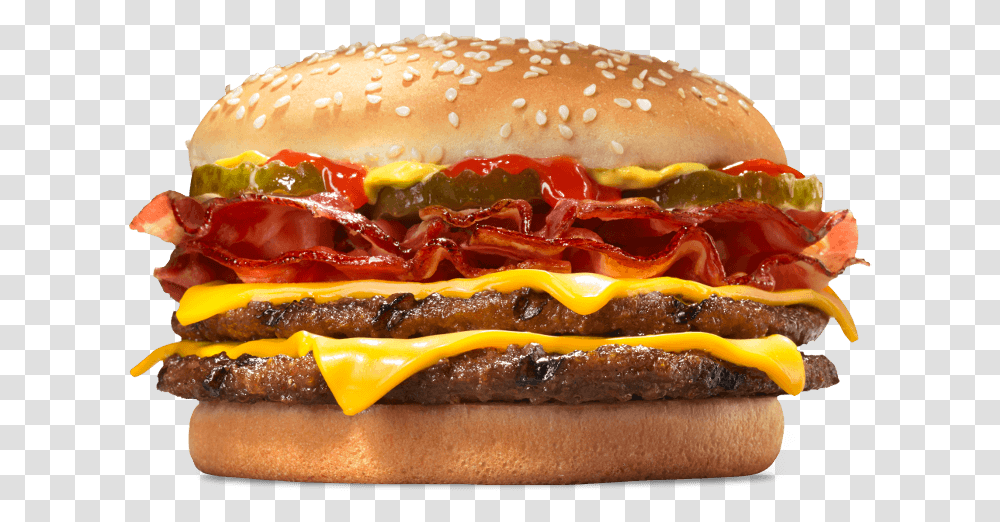 Double Cheese Bacon Burger King, Food, Hot Dog Transparent Png
