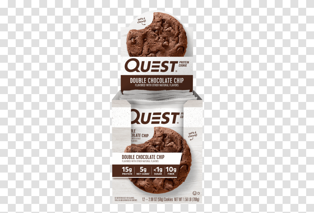Double Chocolate Chip Protein Quest Peanut Butter Chocolate Chip Cookies, Dessert, Food, Fudge, Cocoa Transparent Png