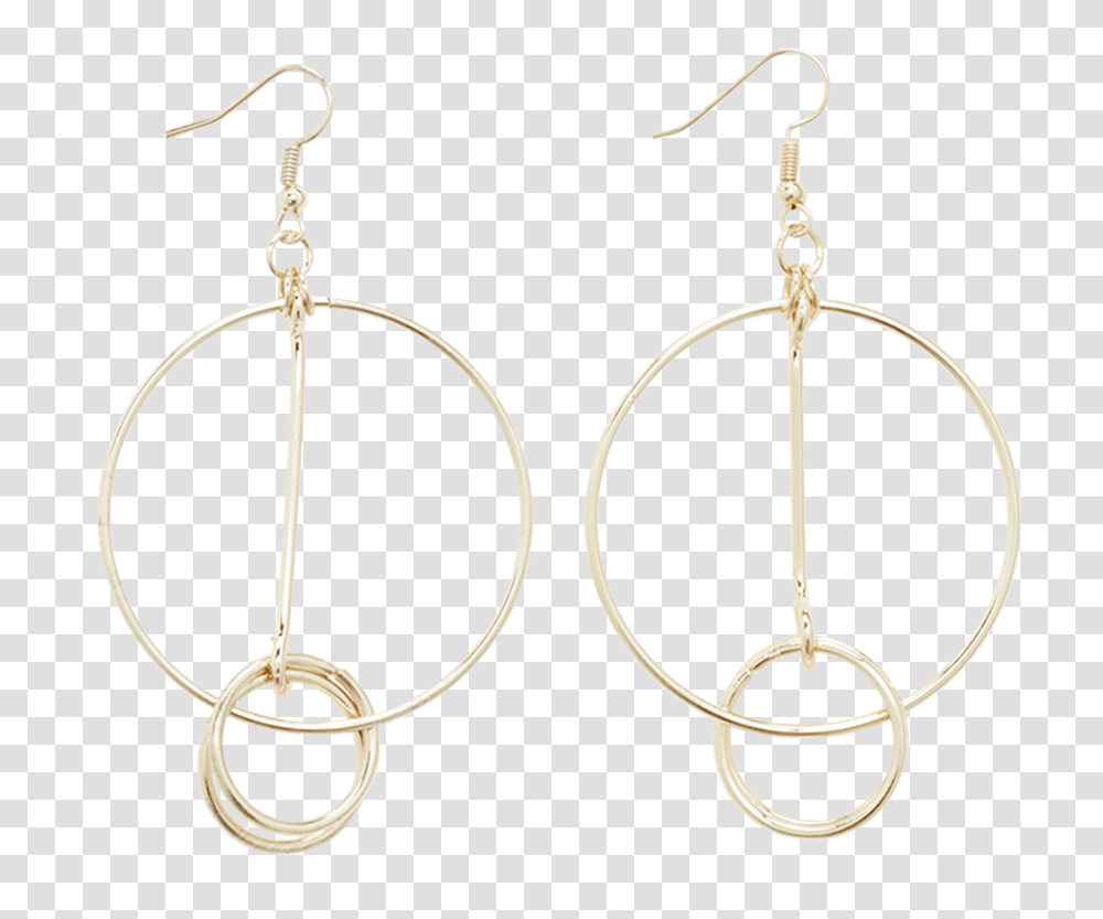 Double Circle Drop Hoops In Colour Gold Earth Earrings, Accessories, Accessory, Jewelry Transparent Png