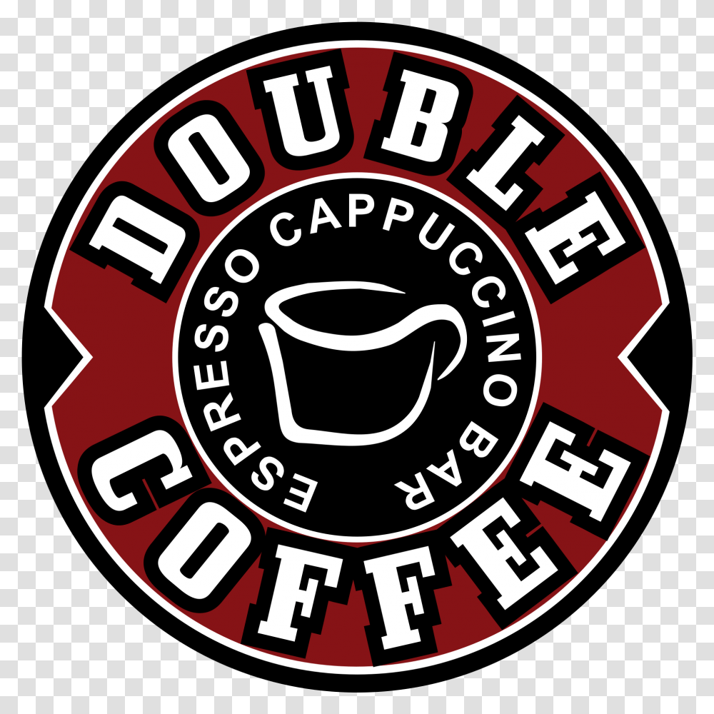 Double Coffee Logo Circle, Symbol, Trademark, Badge, Emblem Transparent Png