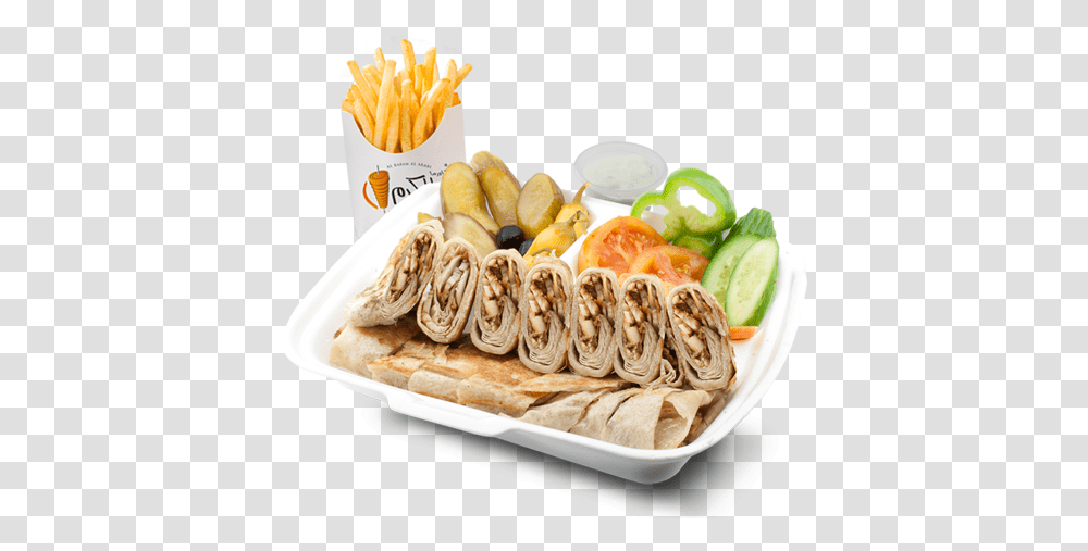 Double Combo Chicken Meal Shawarma Meal, Food, Dish, Lunch, Platter Transparent Png