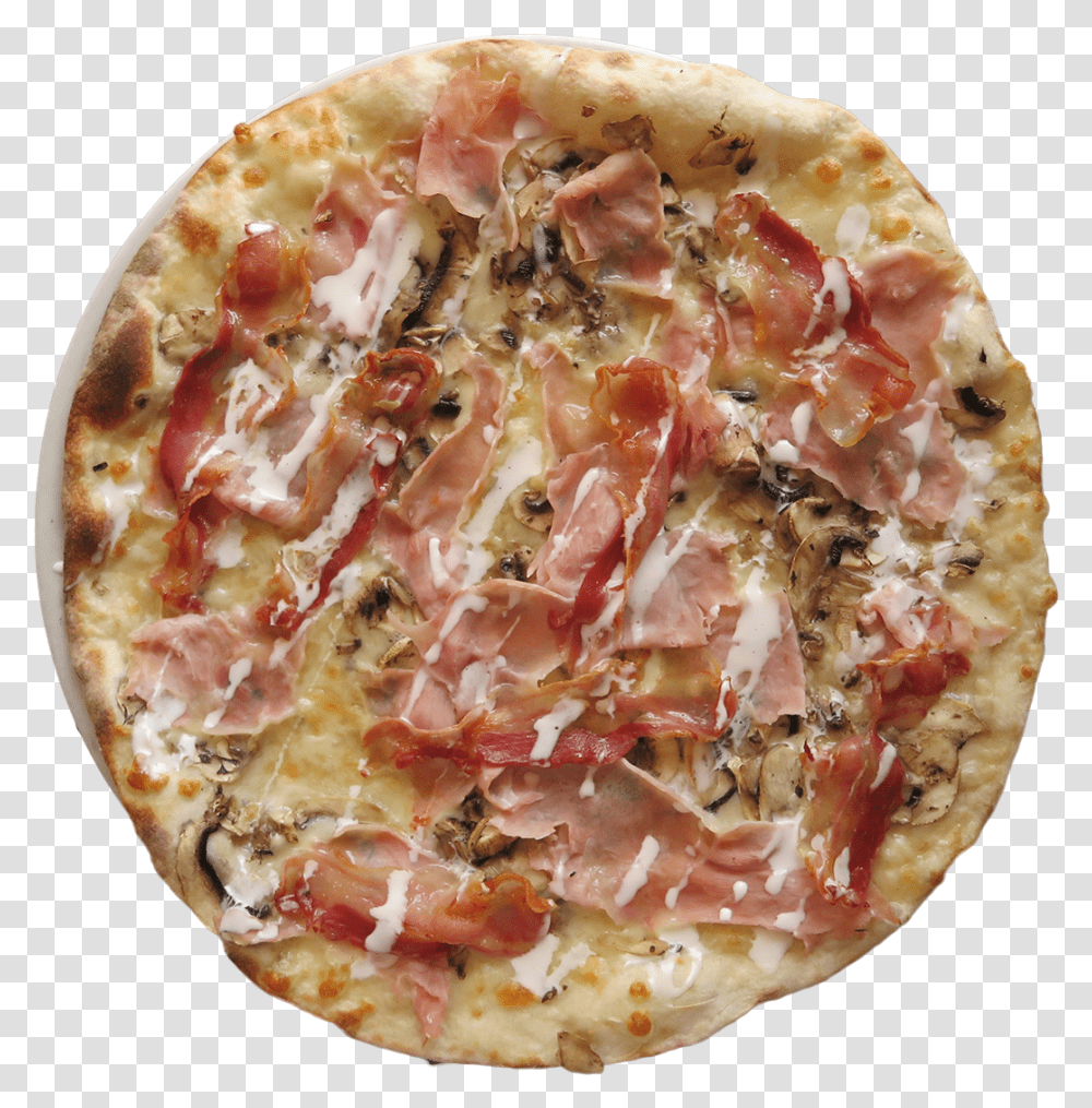Double Cream Hamcheese Bacon Mushrooms California Style Pizza, Food, Pork Transparent Png