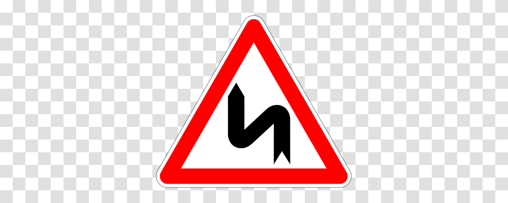 Double Curve First To Left Transport, Road Sign, Stopsign Transparent Png