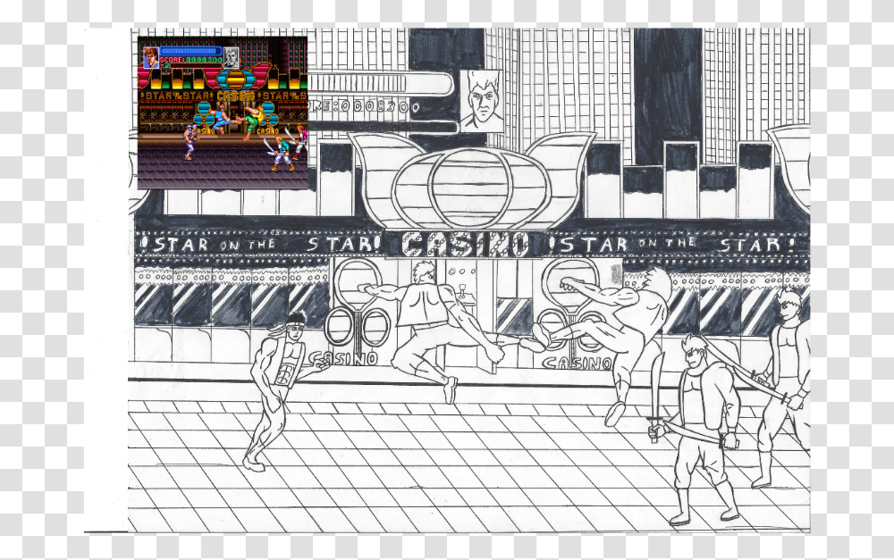 Double Dragon Remake Super Double Dragon, Person, Drawing Transparent Png