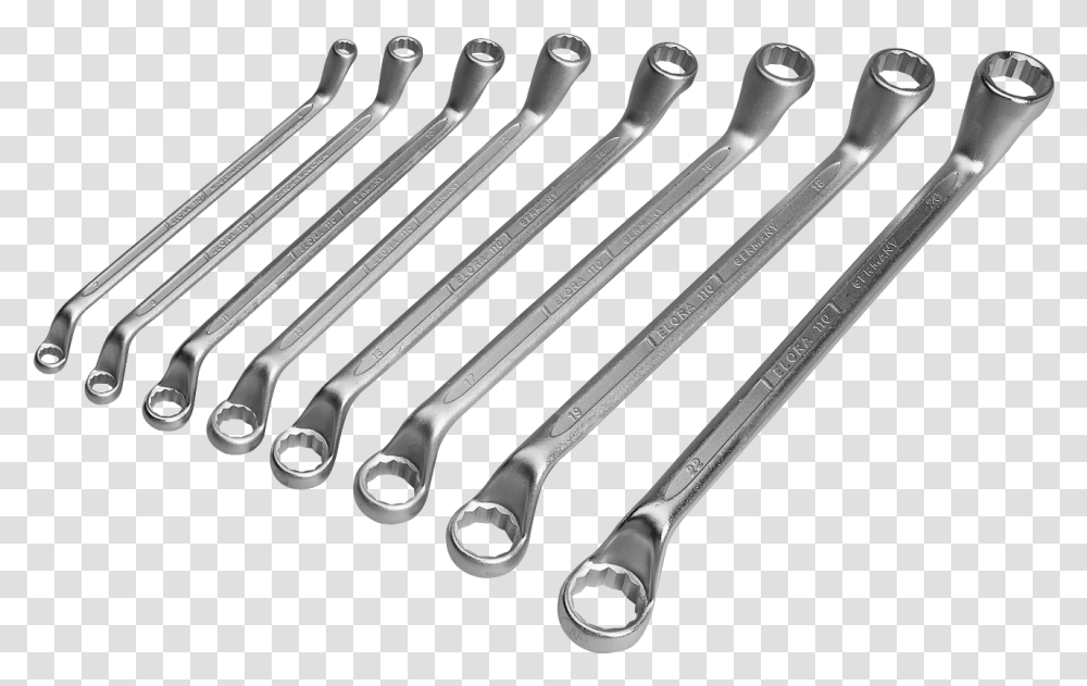 Double Ended Ring Spanner Set Download Ring Spanners, Wrench, Hammer, Tool, Hardware Transparent Png