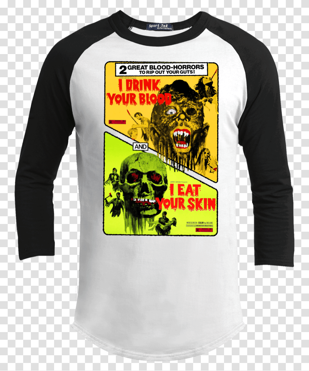 Double Feature Shlock Horror Cannibal B Movie Retro Old Zombie Movie Posters, Sleeve, Apparel, Long Sleeve Transparent Png